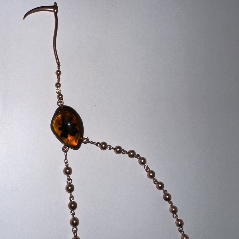 Drain Gang Heaven by Marc Jacobs Reaper Beaded Scythe Bear Necklace